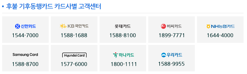 후불기후동행카드 제휴카드사
