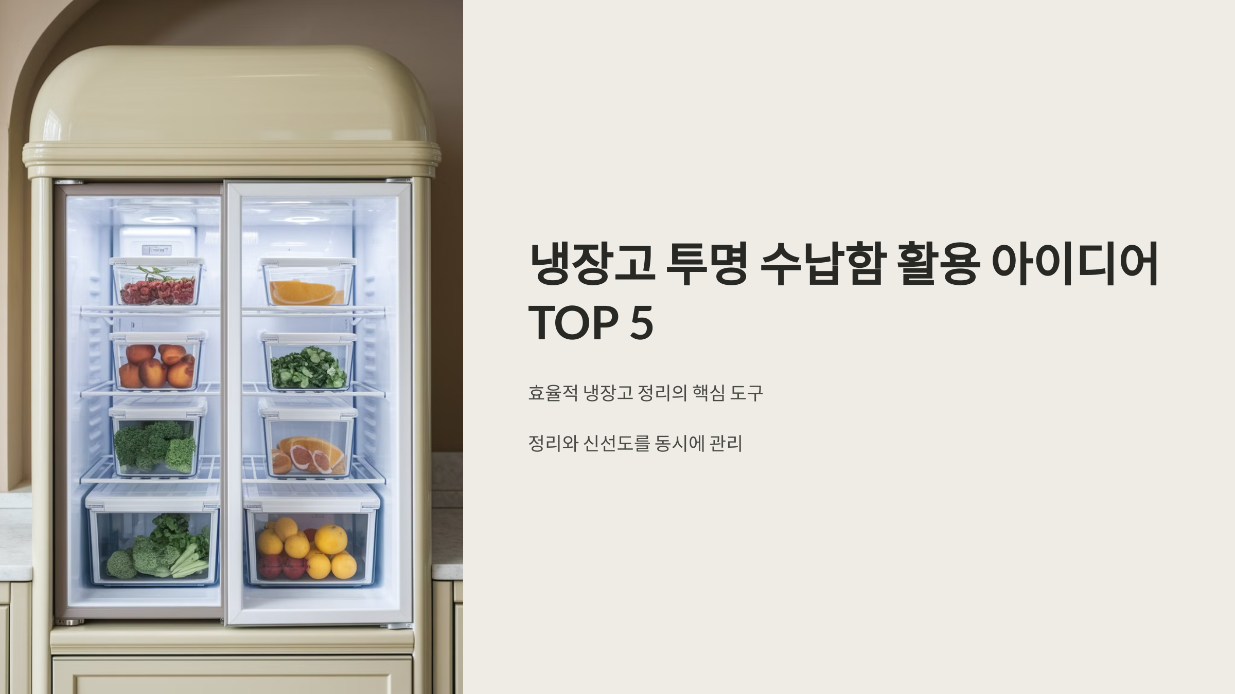 냉장고 투명 수납함 활용 아이디어 TOP 5