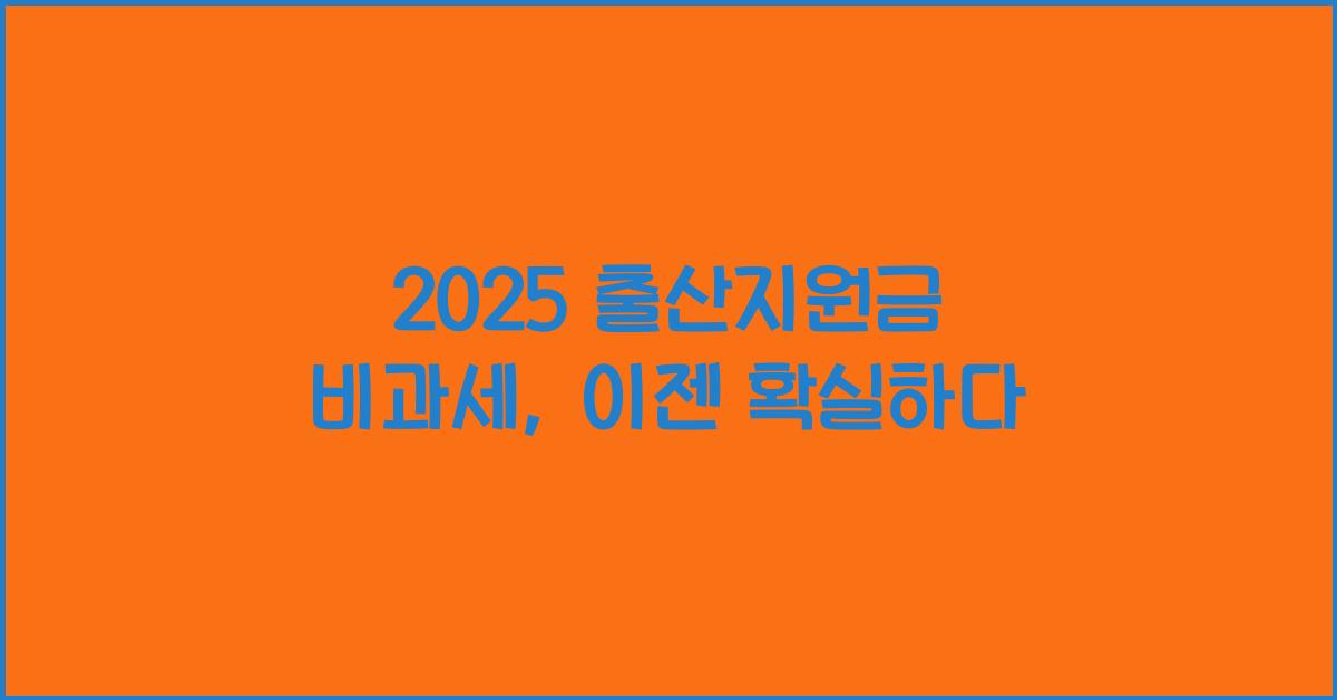 2025 출산지원금 비과세