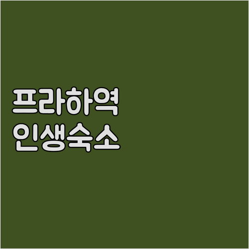 프라하 중앙역 근처 호텔부터 취사 가..