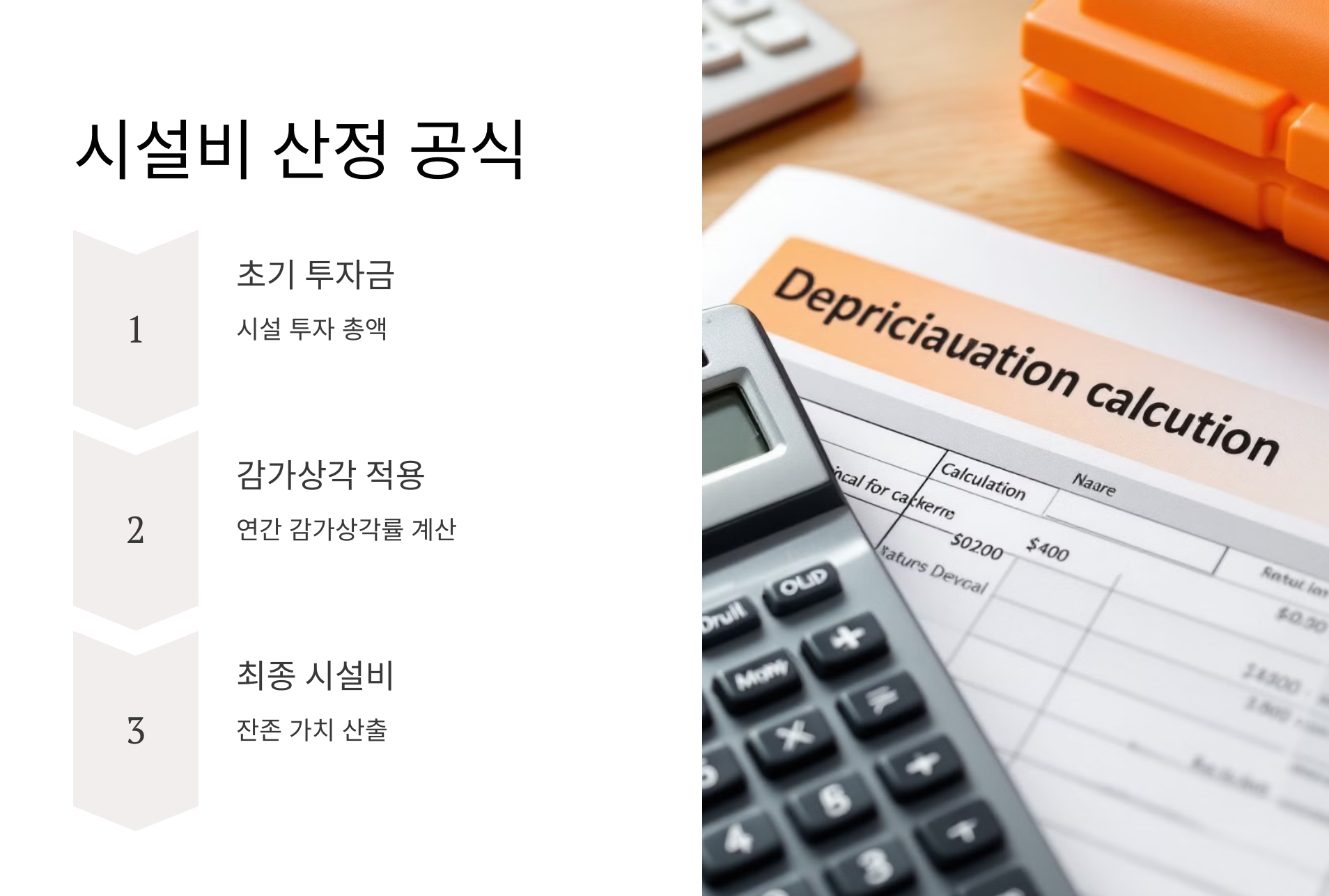 세부 산정 방법과 시설비 산정 공식
