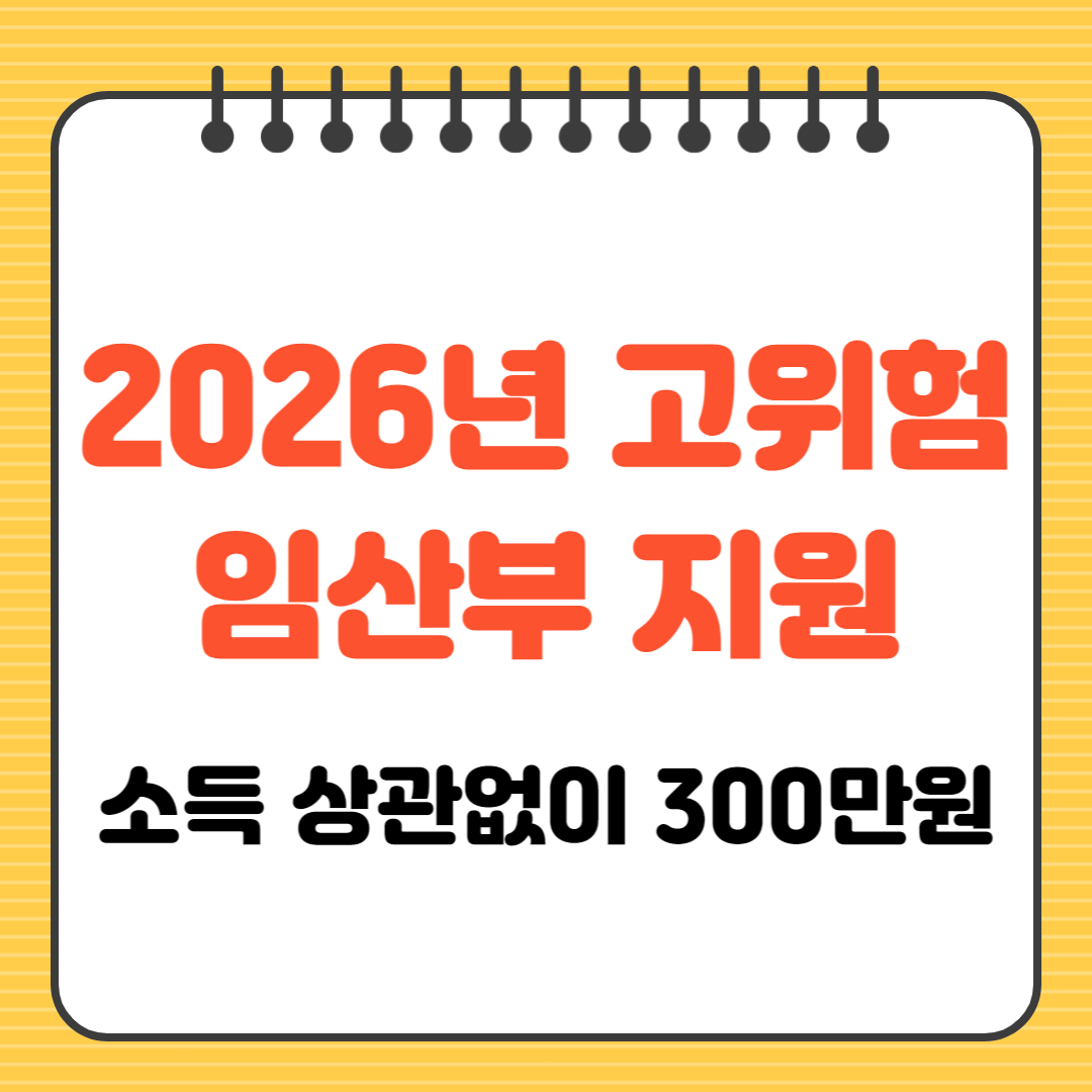2026년 고위험 임산부 지원 소득 상관없이 300만원