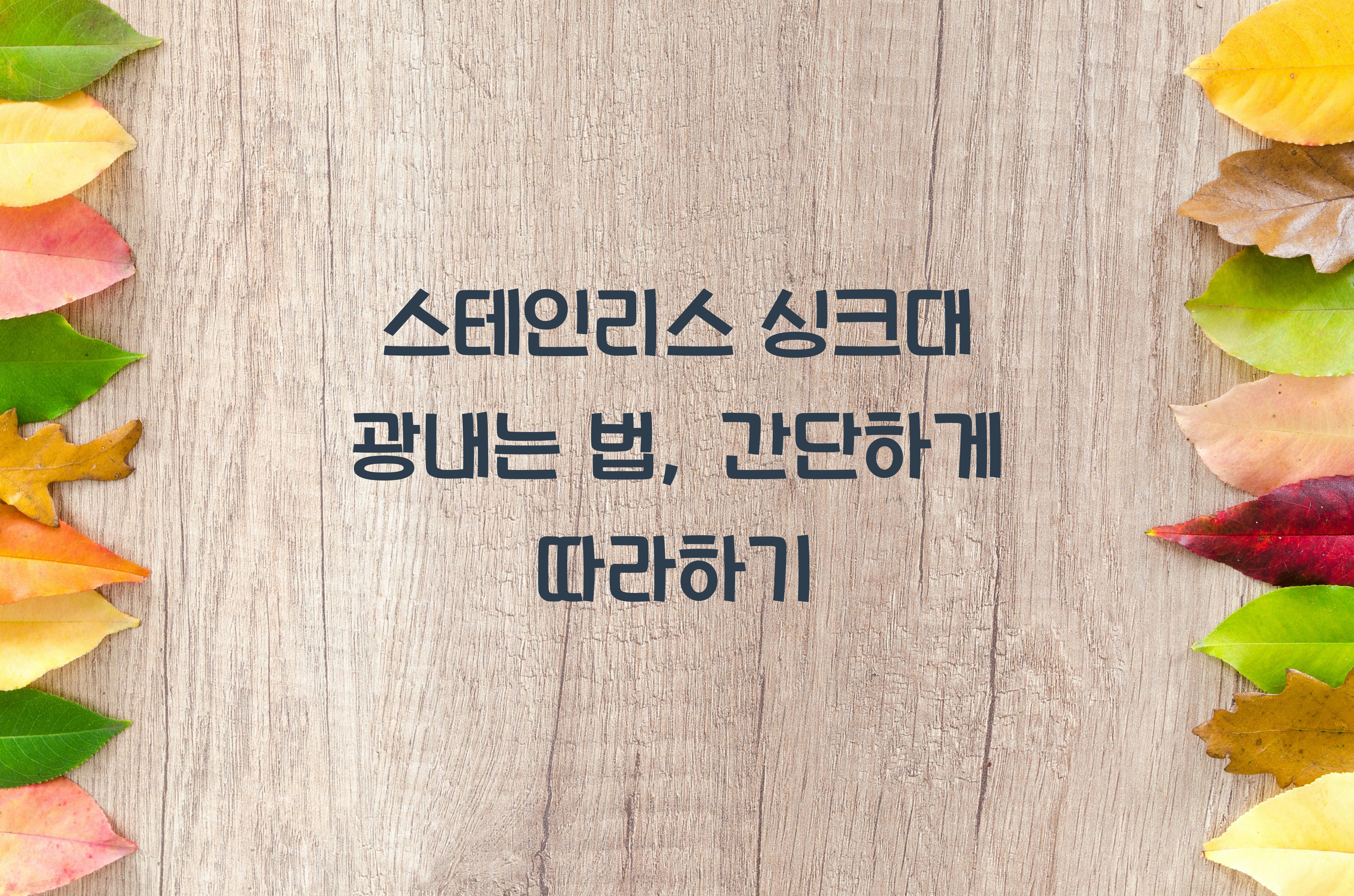 스테인리스 싱크대 광내는 법