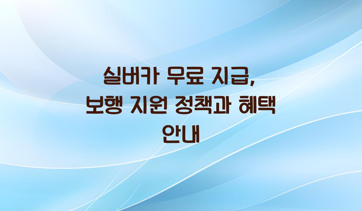 실버카 무료 지급