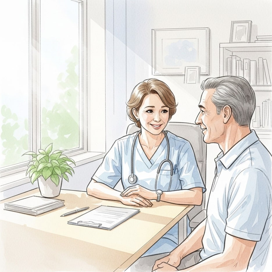 의사와 환자가 차분하게 상담하는 모습
