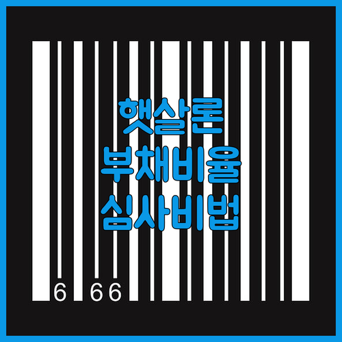 햇살론 부채비율 계산법 및 연체 이력..