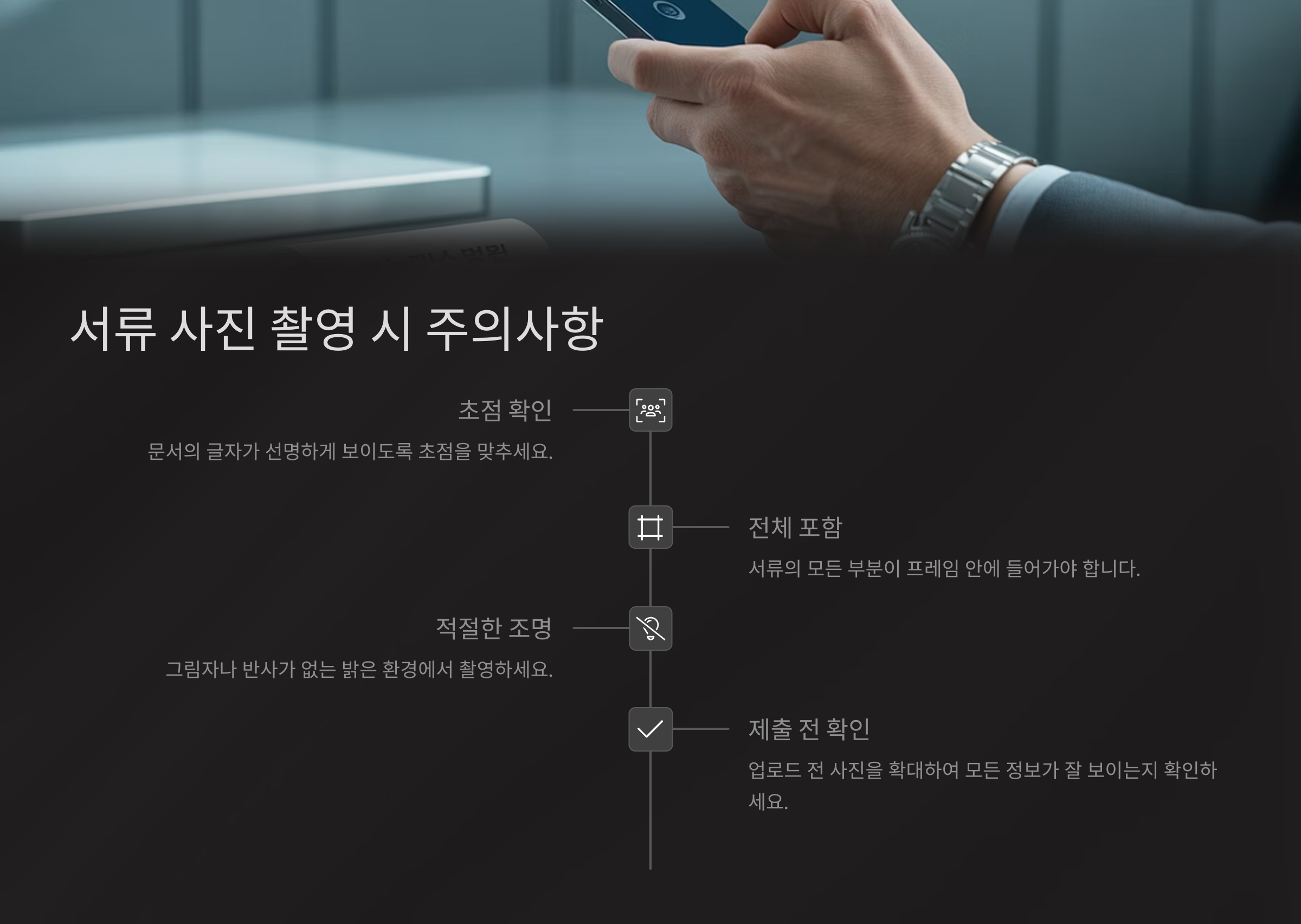 서류 사진 촬영 시 주의사항