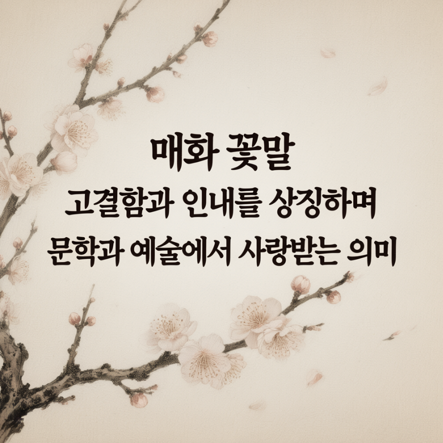 매화 꽃말 고결함과 인내를 상징하며 문학과 예술에서 사랑받는 의미