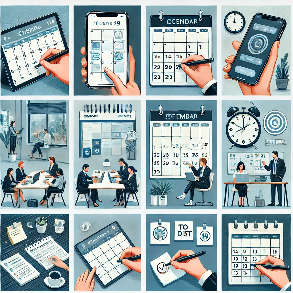 일정관리를 하는 모습