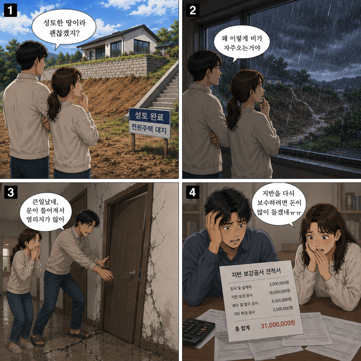 성토한 땅에 생겨난 문제들