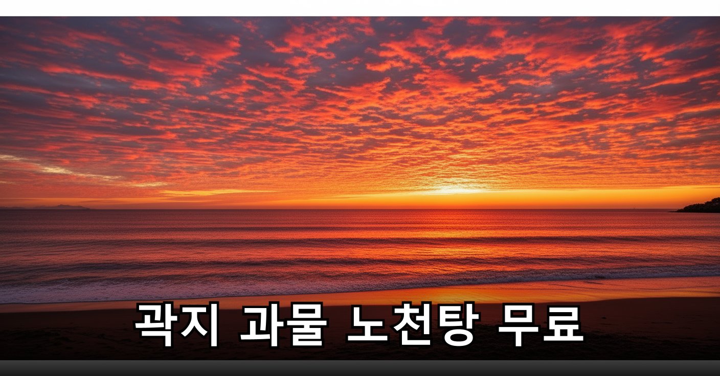 해질녘 곽지해변을 붉게 물들이는 노을