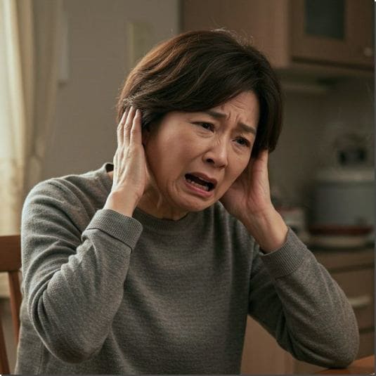 이명 원인 메니에르병, 메니에르병으로 이명증이 있는 여성 사진