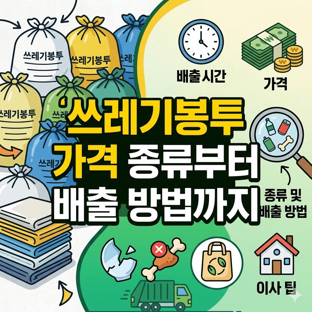 쓰레기봉투 가격 종류부터 배출 방법까지