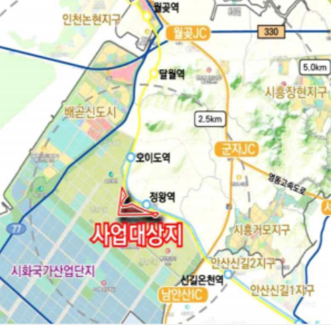 시흥 정황지구 위치도