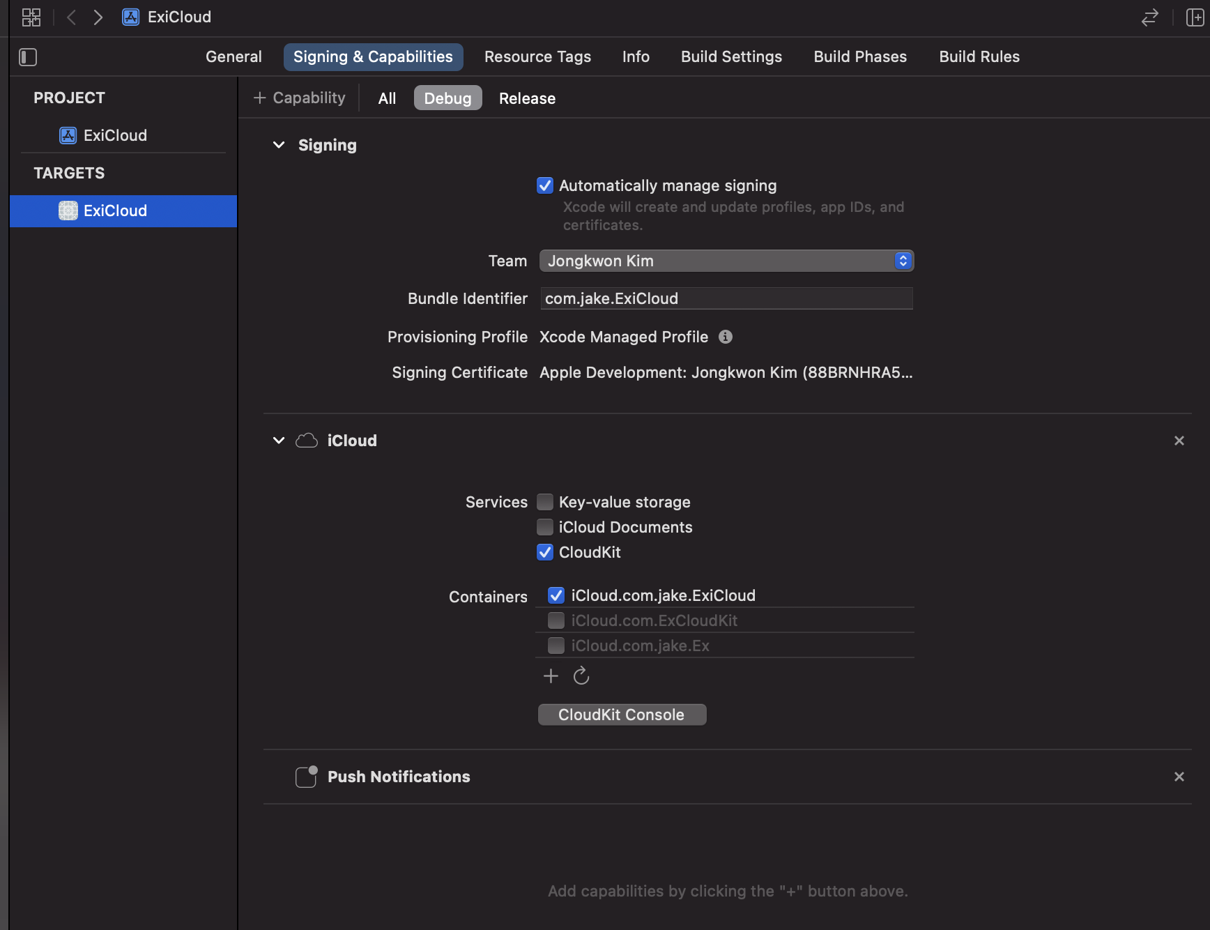 [iOS - swift] 1. iCloud, CloudKit 사용 방법 - Xcode, Profiles 세팅