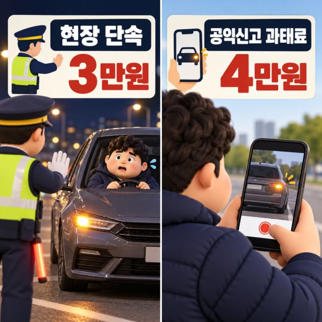 좌회전 깜빡이 방향지시등 범칙금