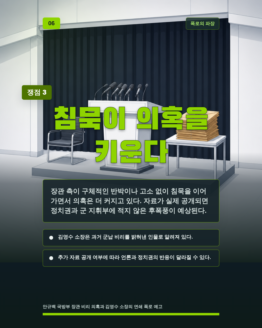 침묵이 의혹을 키운다