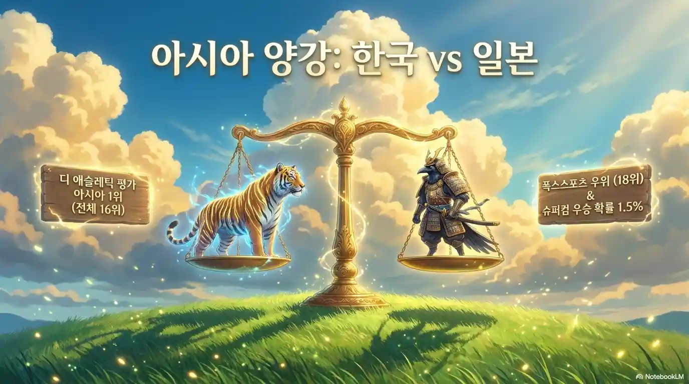 북중미 월드컵 48개국 중 한국 일본 파워랭킹