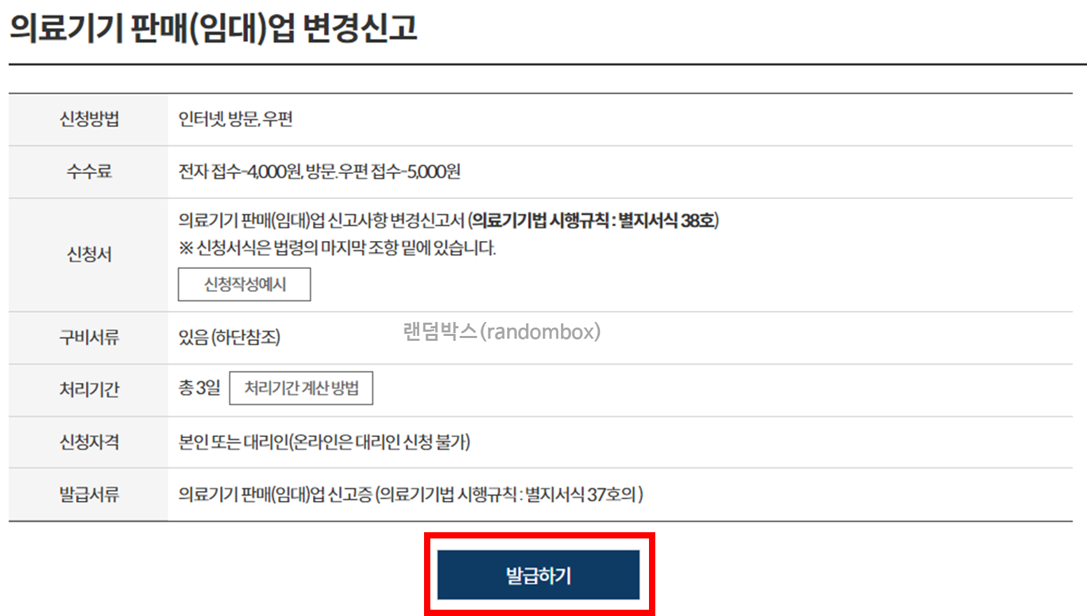 의료기기 판매업