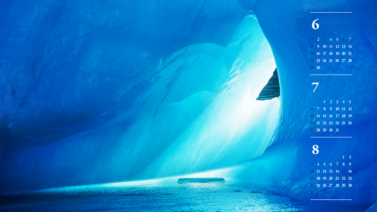03 얼음 동굴 빛 B - 2025년7월 노트북배경화면