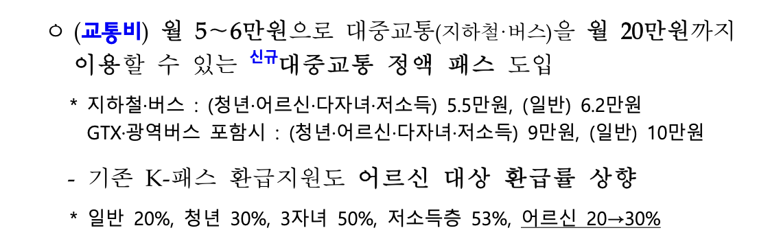 대중교통 정액패스 혜택
