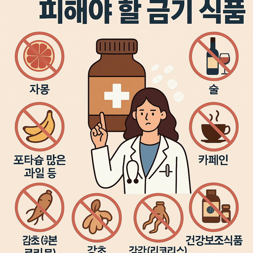 혈압약 복용 중 피해야 할 금기 식품