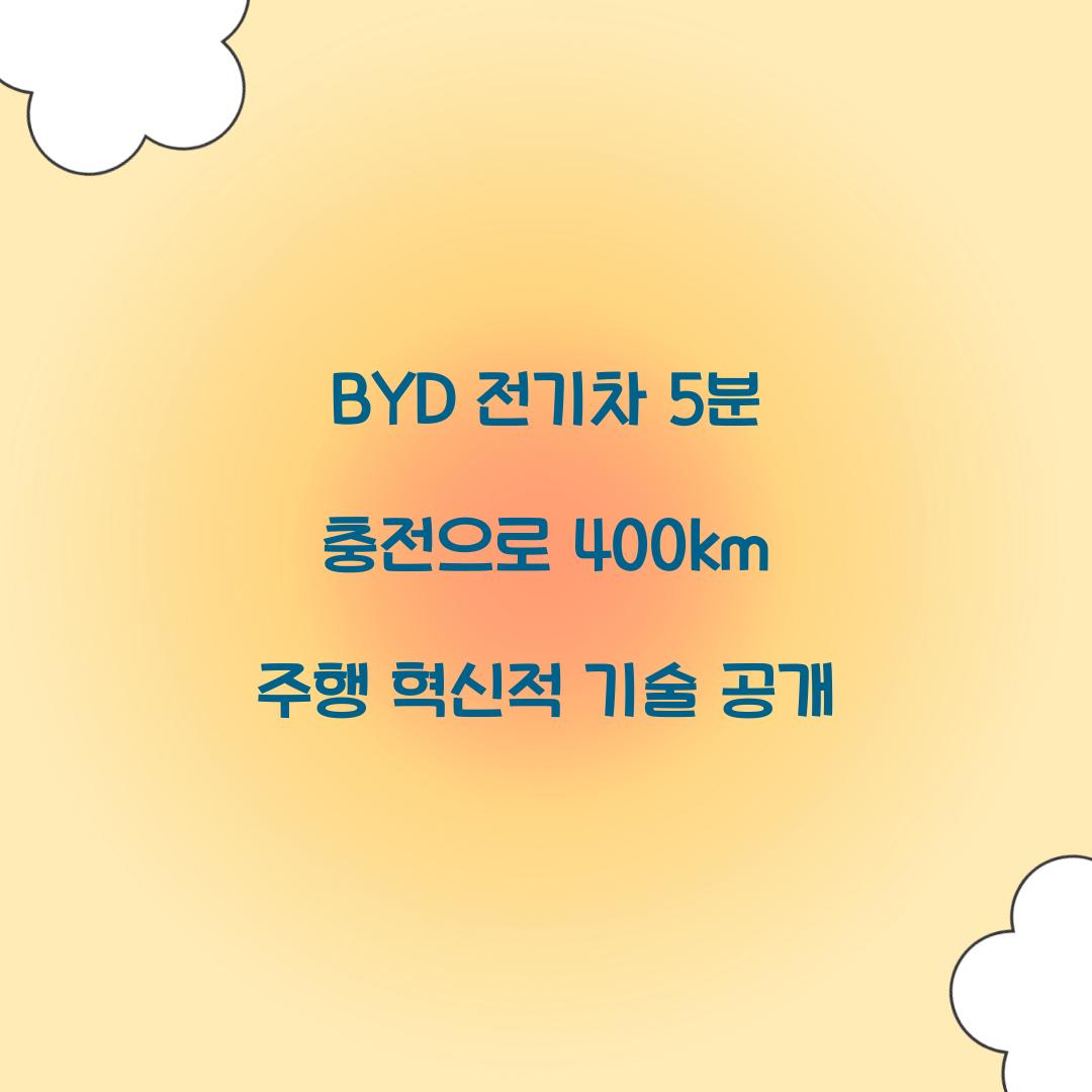BYD 전기차 5분 충전