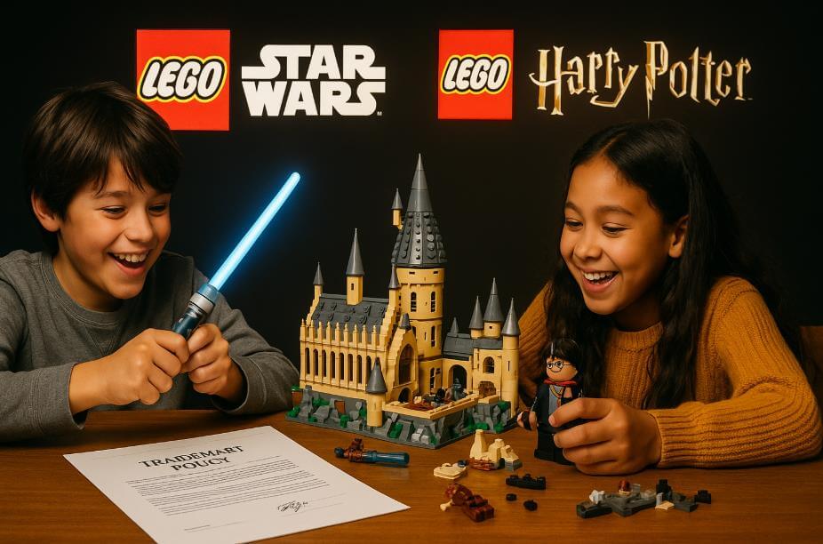 스타워즈·해리포터 레고 세트를 함께 즐기는 아이들의 모습.