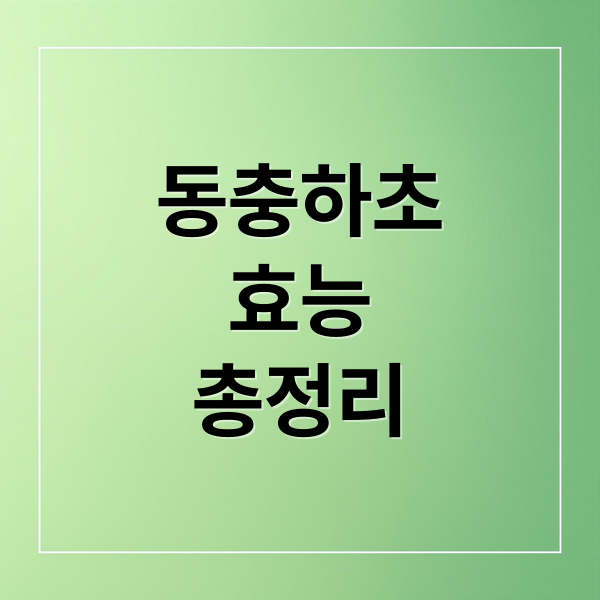 동충하초 효능과 먹는 방법, 부작용