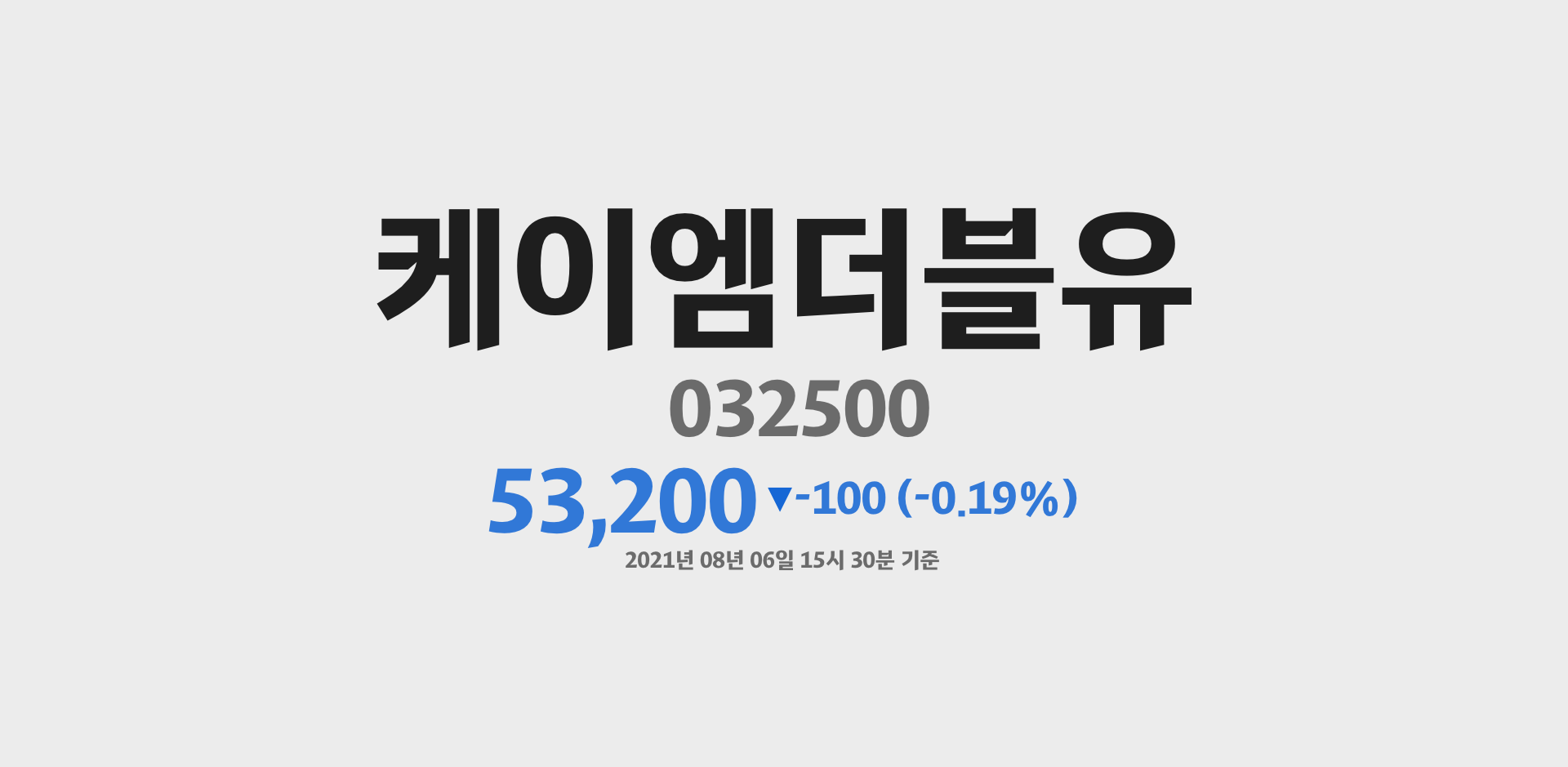 케이엠더블유 2021-08-06 15:30:00기준 주가
