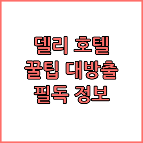 인도 델리 호텔 예약 전 필독! 한국