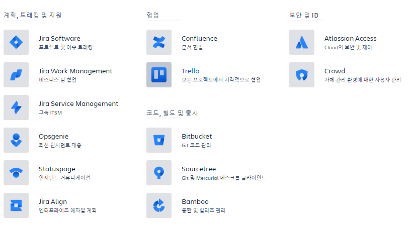 아틀라시안 제공 제품