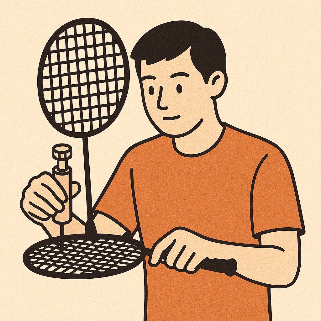 배드민턴 스티링 텐션 조절 이미지