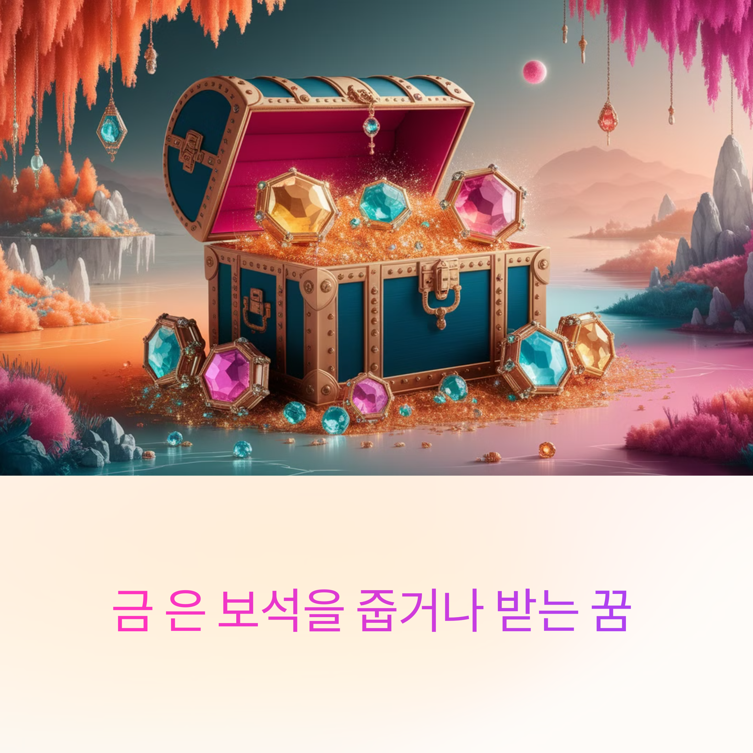금 은 보석을 줍거나 받는 꿈