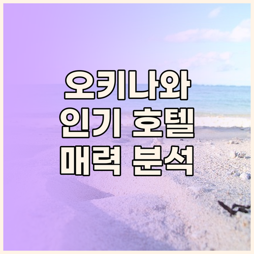 오키나와 인기 호텔 파헤치기 호텔 그