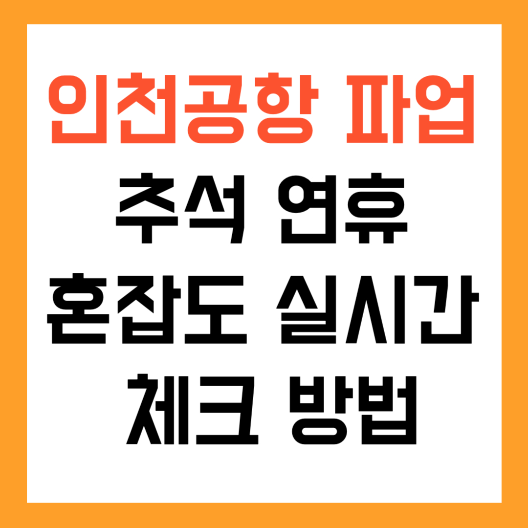 추석 인천공항 파업 혼잡도 실시간 체크 방법 (+주차장 꿀팁)