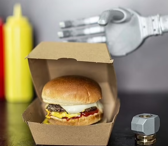 미래의 패스트푸드? AI 햄버거 자판기 VIDEO: The future of fast food? 'RoboBurger' opens in US serving fresh burgers from vending machine