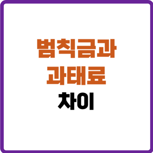 범칙금과 과태료의 차이