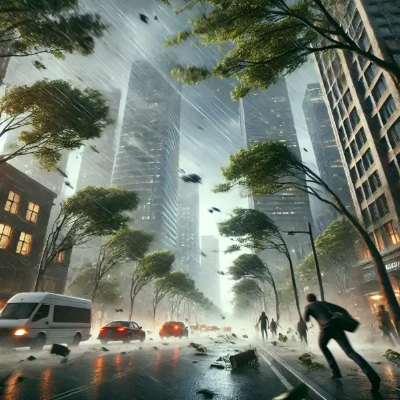 강풍-도시-사람들