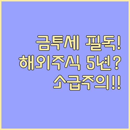 금투세 도입 해외주식 양도세 변화 소..