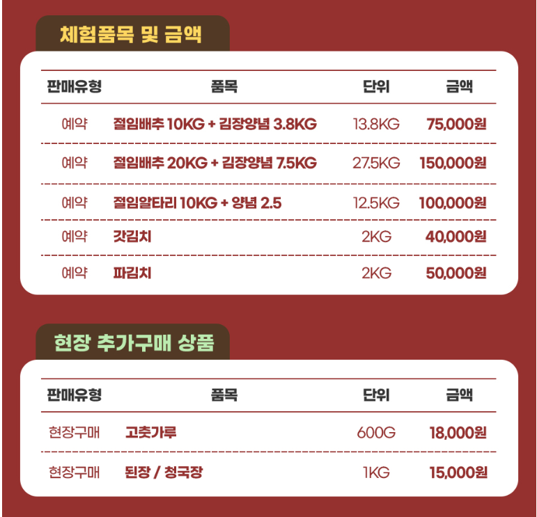 마을김장체험
