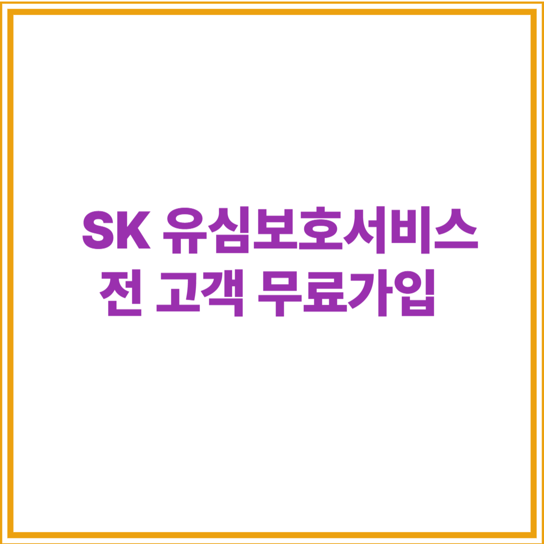 SK 유심보호서비스 전 고객 무료가입