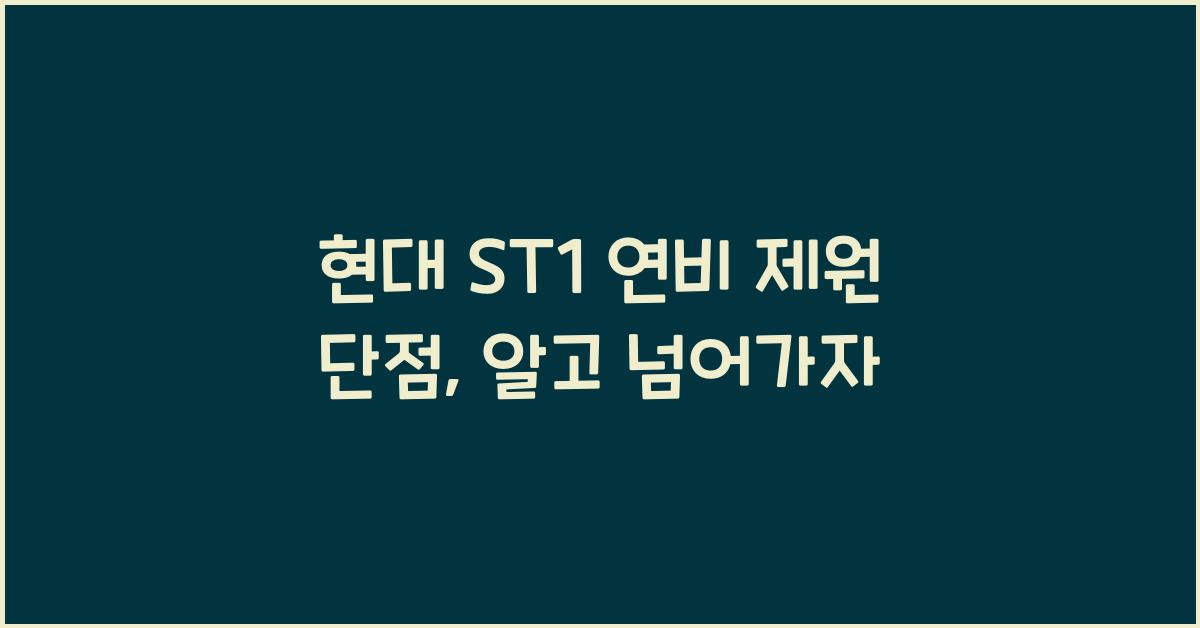 현대 ST1 연비 제원 단점