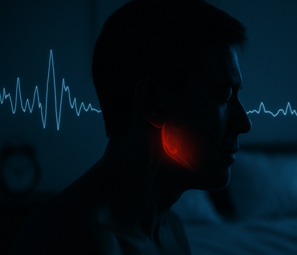 턱을 꽉 다문 남성