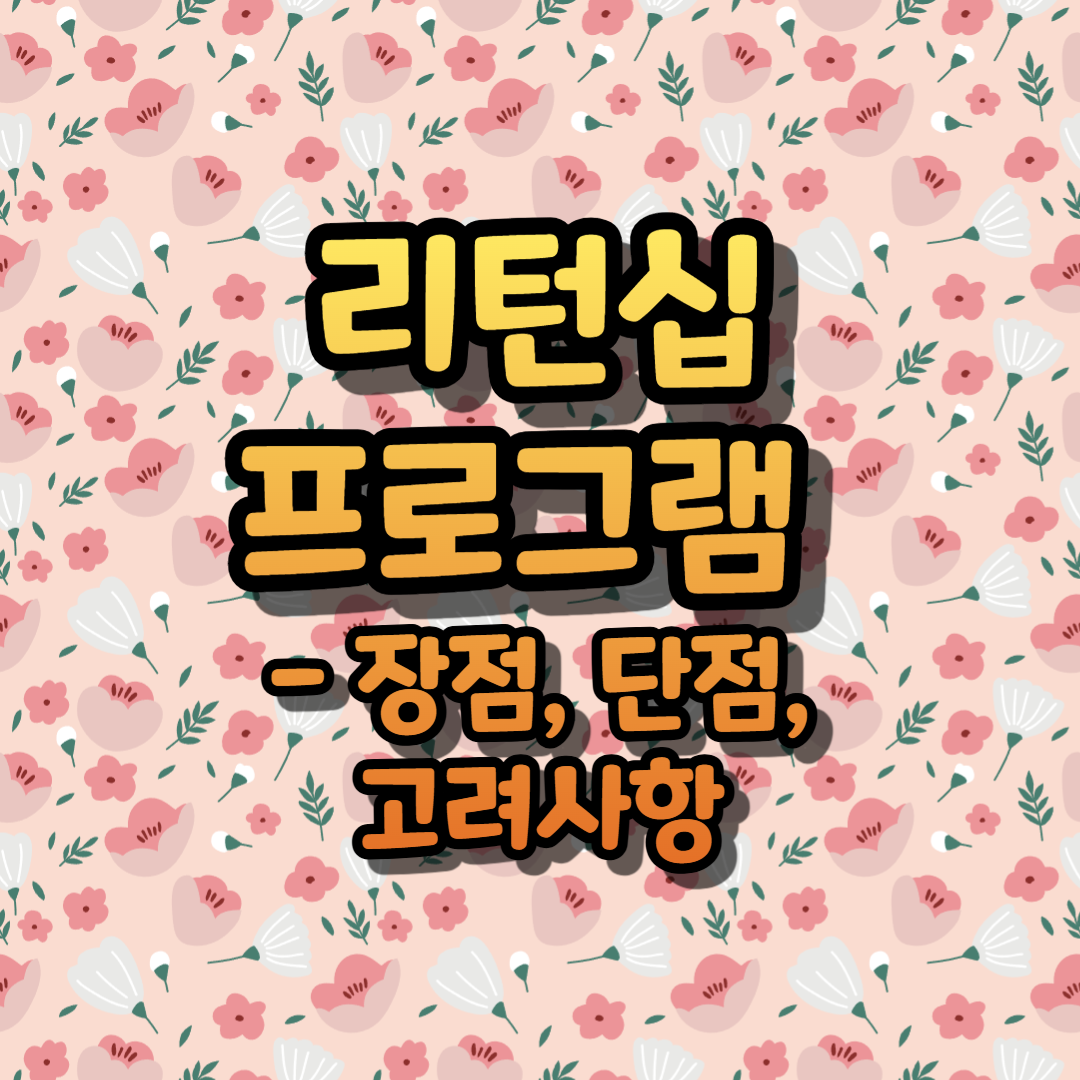 리턴십 프로그램 - 장점, 단점, 고려사항