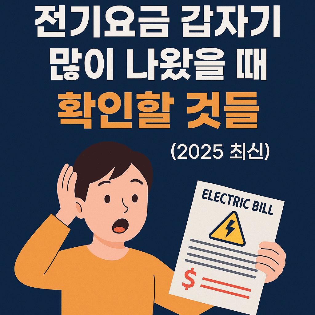 전기요금 갑자기 많이 나왔을 때 확인할 것들 (2025 최신)