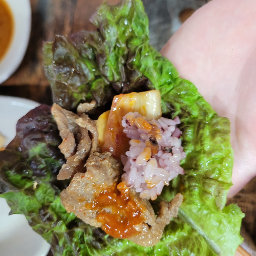 낙성기사식당 돼지불백 쌈