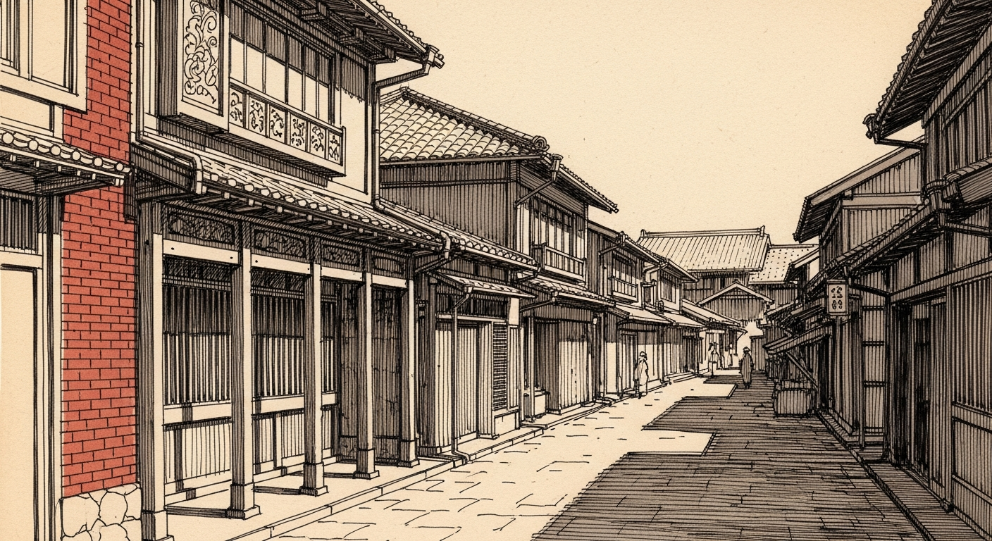 포항 구룡포 근대문화역사거리의 일본식 목조 건물 전경