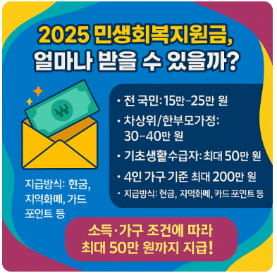 2025 민생회복지원금, 얼마나 받을 수 있을까