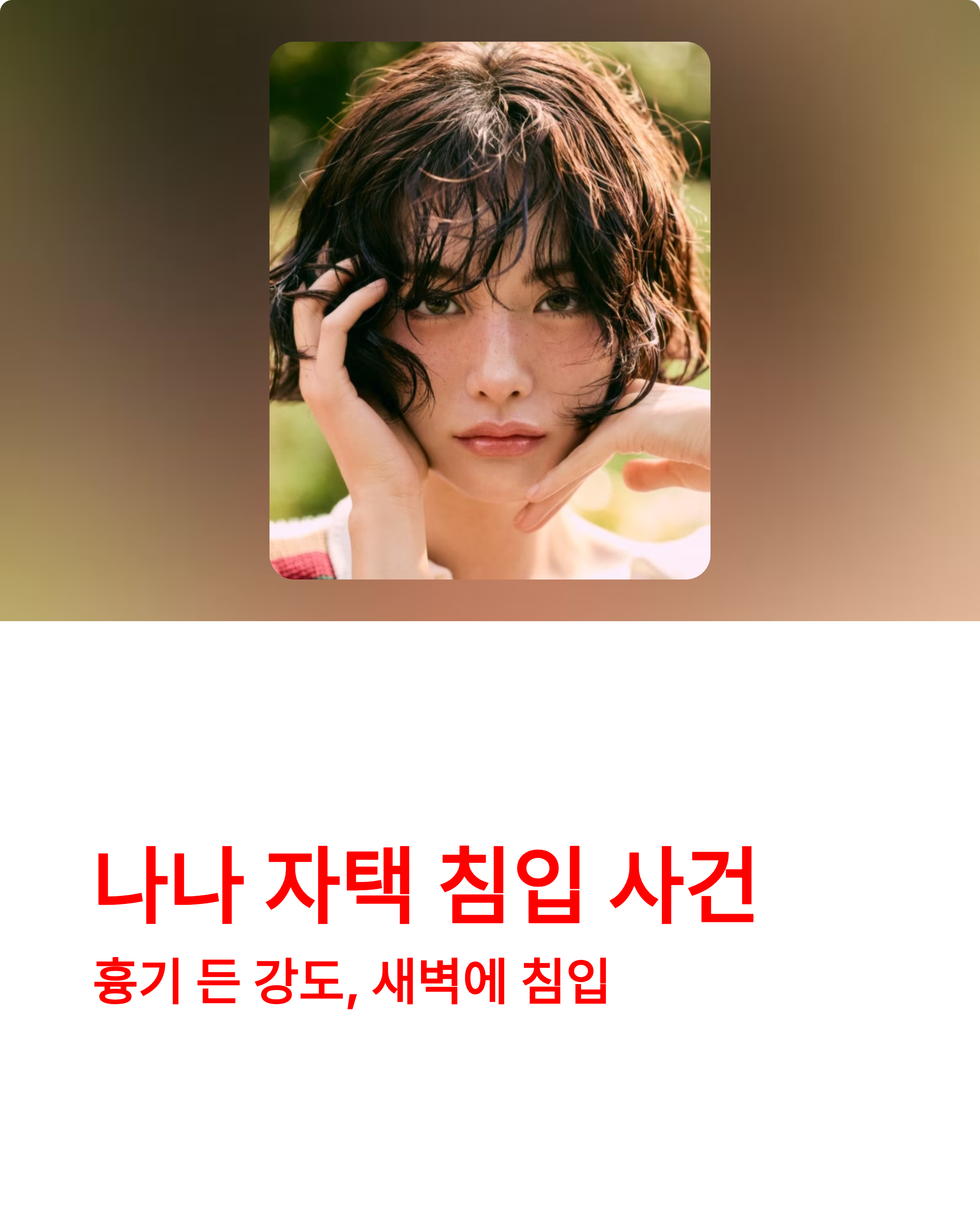 나나 자택 침입 사건 - 강도 제압 과정과 현재 상태 정리 🚨